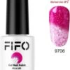 FIFO Nails, Thermo Gel Polish - Glitter - Kristal - Thermo Gellak - Temperatuurgevoelige Nagellak - Thermische Nagellak - Temperatuur Veranderende - Kleur Veranderende #9706 ( Rood - Rood/Wit ) ( Glitter) - UV & LED -Mooi Leven 1007x1200 2