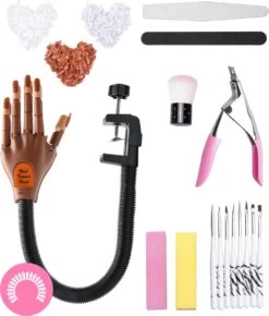 Merkloos Oefenhand Voor Nagels - Nailtrainer - Nagel Oefenhand - Compleet Acryl Nagels Starterpakket