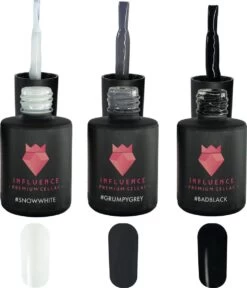 #NEUTRALSERIE - Influence Gellac - Zwarte Gellak - Witte Gellak - Grijze Gellak - Gellak Zwart UV - Gellak Wit UV - Gellak Grijs UV - UV Gellak - Gel Nagellak - Kado Vrouw - Valentijns Cadeau - Kado Voor Haar - 3x 10 Ml