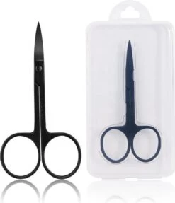 Medies - Professionele Schaar Voor Wenkbrauwen | Wenkbrauw Schaartje | Wenkbrauwschaar | Wenkbrauw Schaar | Gebogen Schaar| Schaar Voor Baard | Wenkbrauw Trimmer | Baardschaar - RVS - Zwart