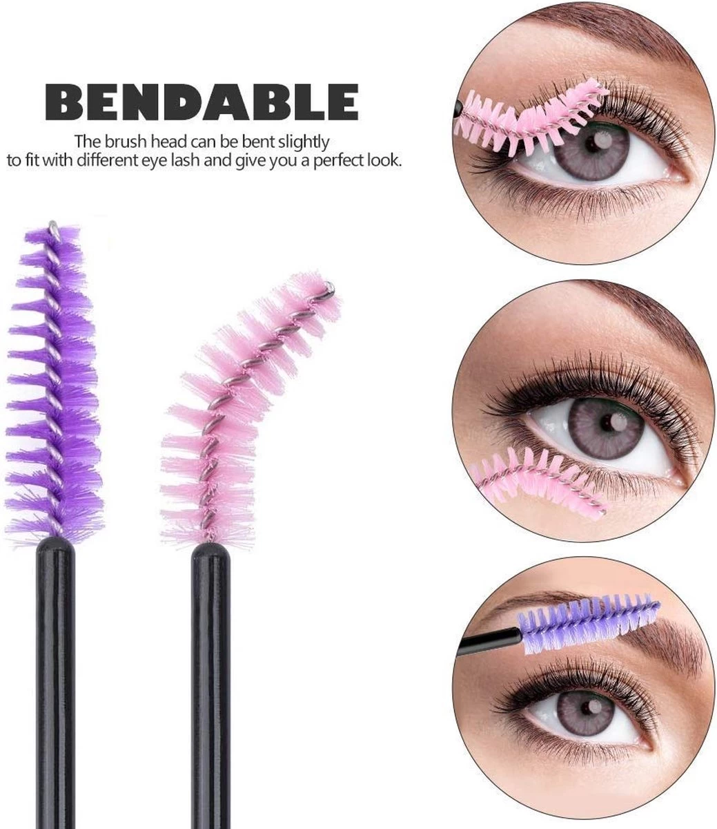 Vardaan Wegwerp Wimper & Wenkbrauw Borstels - Mascara Borsteltjes - Paarse & Roze Borsteltjes Voor Makeup - Mascara Borstel - 50 Stuks 5 Vardaan Wegwerp Wimper & Wenkbrauw Borstels - Mascara Borsteltjes - Paarse & Roze Borsteltjes Voor Makeup - Mascara Borstel - 50 Stuks - Afbeelding 3