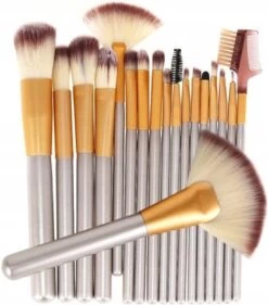 Professionele 18-Delige Make-Up Kwastenset - Cosmetica Visagie Makeup Kwasten Set - Mascara/Oogschaduw/Concealer/Foundation/Blush/Eyeliner/Highlighter/Poederkwast Beauty Brush - Countourkwast Make Up Brushes Borstels Penselen - Met Luxe Opberg Etui -Mooi Leven 1056x1200
