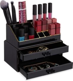 Relaxdays Make-up Organizer Klein - Stapelbaar - Sieradendoosje - Cosmetica - Opbergbox - Wit -Mooi Leven 1071x1200 3