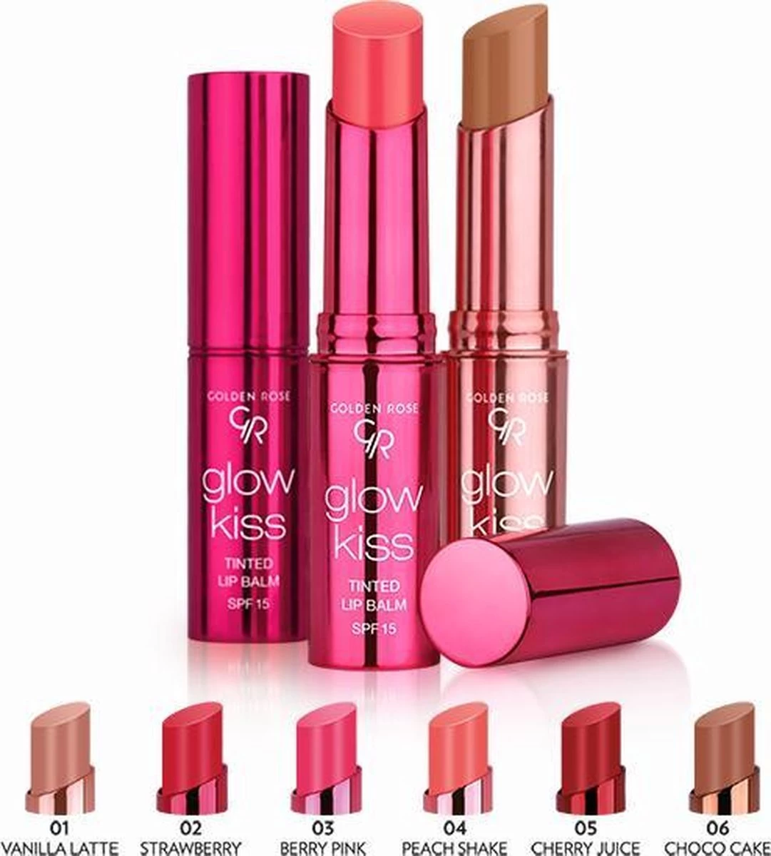 Golden Rose Glow Kiss Tinted Lip Balm PEACH SHAKE NO: 04 Met Hyaluronzuur, Vitamine E En SPF15 6 Golden Rose Glow Kiss Tinted Lip Balm PEACH SHAKE NO: 04 Met Hyaluronzuur, Vitamine E En SPF15 - Afbeelding 4