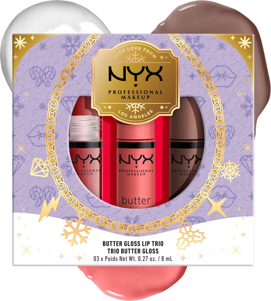 NYX Professional Makeup - Holidays 2022 Mrs Claus - Butter Gloss Trio - Lip Gloss 4 NYX Professional Makeup - Holidays 2022 Mrs Claus - Butter Gloss Trio - Lip Gloss - Afbeelding 2