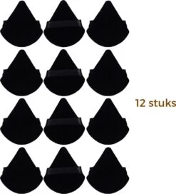 Merkloos Powder Puff Driehoek - Beauty Blender - Powder Puff - Poederdons - 12 Stuks - Zwart -Mooi Leven 1088x1200 4