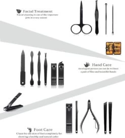 Nagelknipper Set - Pedicureset - 15 Delige - Roestvrij Staal - Met Draagkoffer - Geel Zwart -Mooi Leven 1088x1200 5