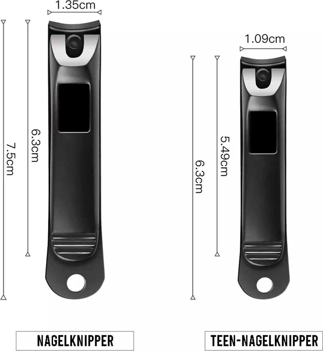 Nagelknipper Set Van 2 Voor Vingernagels En Teennagels Teennagelknipper - RVS 7 Nagelknipper Set Van 2 Voor Vingernagels En Teennagels Teennagelknipper - RVS - Afbeelding 5