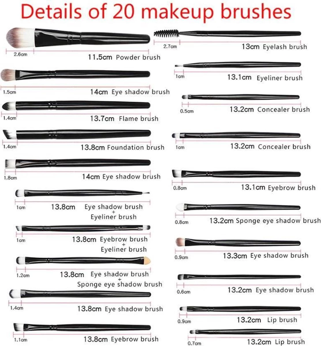 20Stuks Make-Up Kwasten Set Groen Oogschaduw Foundation Poeder Eyeliner Wimper Lip Make Up Borstel Cosmetische Beauty Tool Kit Hot 4 20Stuks Make-Up Kwasten Set Groen Oogschaduw Foundation Poeder Eyeliner Wimper Lip Make Up Borstel Cosmetische Beauty Tool Kit Hot - Afbeelding 2