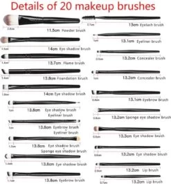 20Stuks Make-Up Kwasten Set Zwart Oogschaduw Foundation Poeder Eyeliner Wimper Lip Make Up Borstel Cosmetische Beauty Tool Kit Hot -Mooi Leven 1114x1200 8