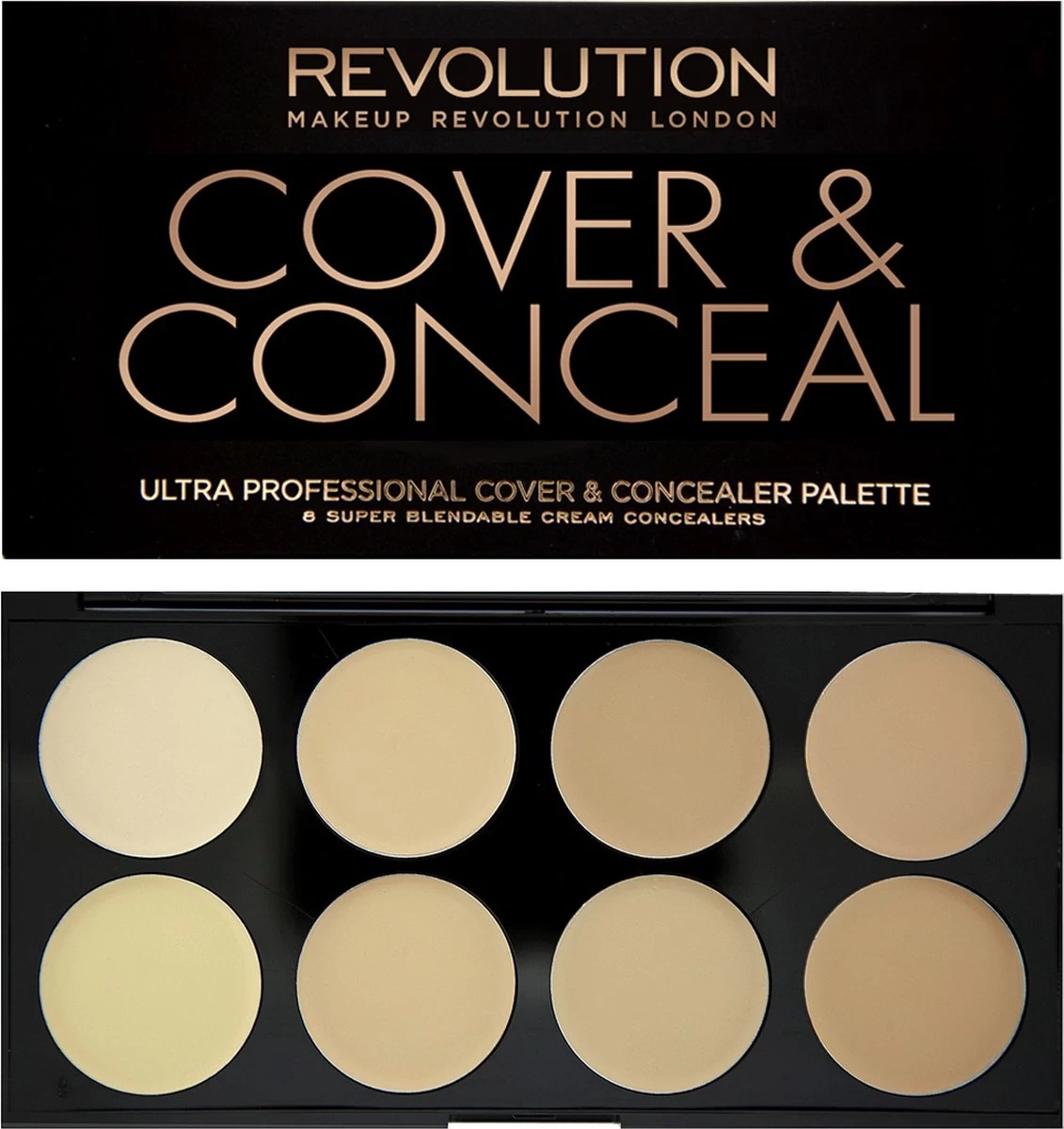 Makeup Revolution Cover & Conceal Cream Palette - Light 7 Makeup Revolution Cover & Conceal Cream Palette - Light - Afbeelding 5