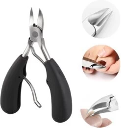 IGOODS Nagelriem Knipper - Professionele Teennagelknipper Cutter Tang - RVS - Zwart - Dikke Nagels Tool Gesneden Nagel - Teen Trimmer