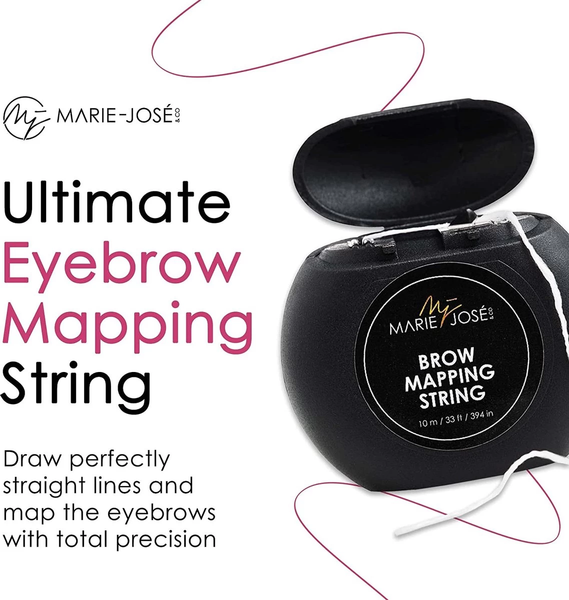 Marie-José & Co - Brow Mapping String - Voor Henna Brows & Microblading - Kleur Draad: Wit - 1 X 10M - Voldoende Voor 50 Toepassingen 6 Marie-José & Co - Brow Mapping String - Voor Henna Brows & Microblading - Kleur Draad: Wit - 1 X 10M - Voldoende Voor 50 Toepassingen - Afbeelding 4