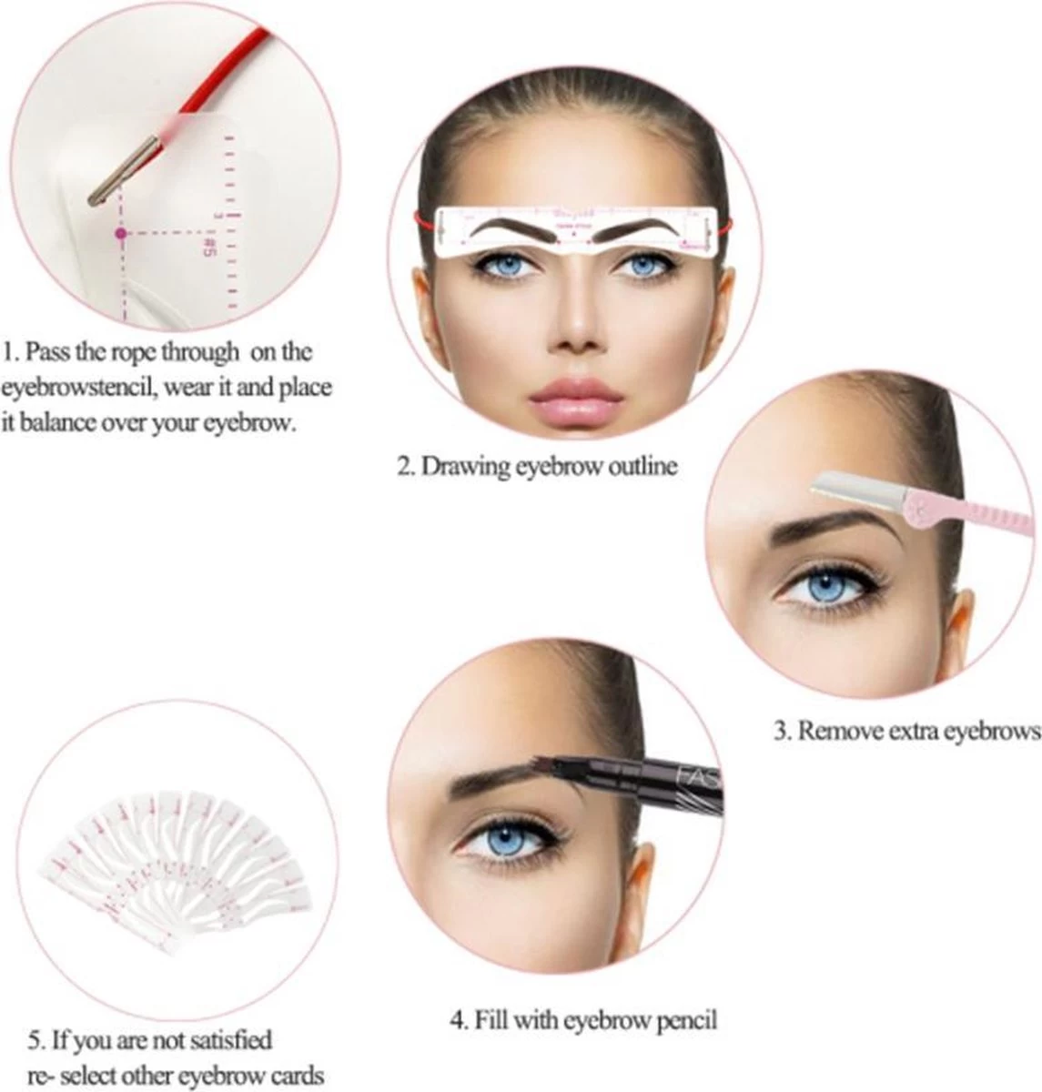 DW4Trading Wenkbrauw Sjabloon - Luxe Uitvoering - 12 Stuks 5 DW4Trading Wenkbrauw Sjabloon - Luxe Uitvoering - 12 Stuks - Afbeelding 3