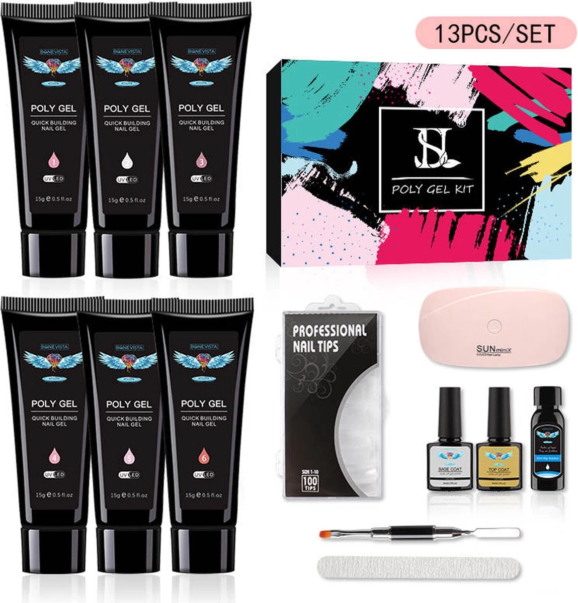 Gelnagels Set MEGA PACK + Nagel Vijl | Gellak Starterspakket | Polygel Kit | Nepnagels | Gellak Set | Nail Art Pakket | UV Gel | Manicure Set | Gel Nagellak Nagel Decoratie | UV Lamp | Starterspakket | Nail Care | Nagelstad 5 Gelnagels Set MEGA PACK + Nagel Vijl | Gellak Starterspakket | Polygel Kit | Nepnagels | Gellak Set | Nail Art Pakket | UV Gel | Manicure Set | Gel Nagellak Nagel Decoratie | UV Lamp | Starterspakket | Nail Care | Nagelstad - Afbeelding 3