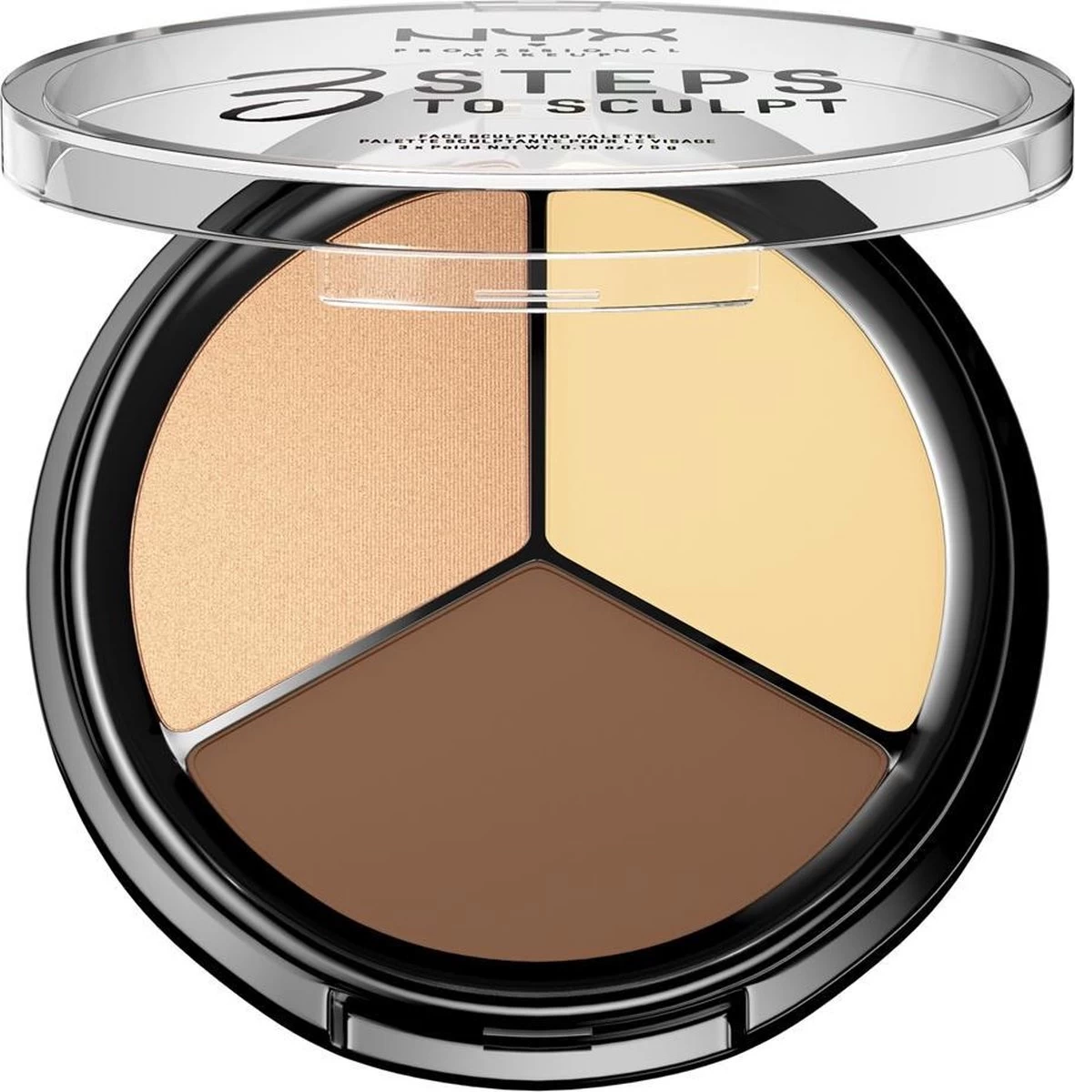 NYX Professional Makeup 3 Steps To Sculpt Face Sculpting Palette - Light 3STS02 - Highlighter En Contouring Make-up - 15 Gr 4 NYX Professional Makeup 3 Steps To Sculpt Face Sculpting Palette - Light 3STS02 - Highlighter En Contouring Make-up - 15 Gr - Afbeelding 2