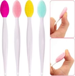 Merkloos Lip Scrub Borstel Set 4-delig - Mee Eters Verwijderen – Gezichtsreiniger – Gezichtsborstel Blackhead Remover