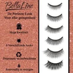 BellaLine – Magnetische Wimpers – 6 Set – 2 Eyeliners – Applicator – Nep Wimpers – Magnetic Eyelashes – Valse Wimpers – Wimper Extensions – Fake Lashes – Natuurlijke Look – Geen Lijm Nodig -Mooi Leven 1199x1200 8