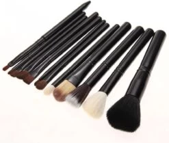Evvie 12-delige Make-up Kwasten Set In Luxe Koker - Zwart -Mooi Leven 1200x1017 1
