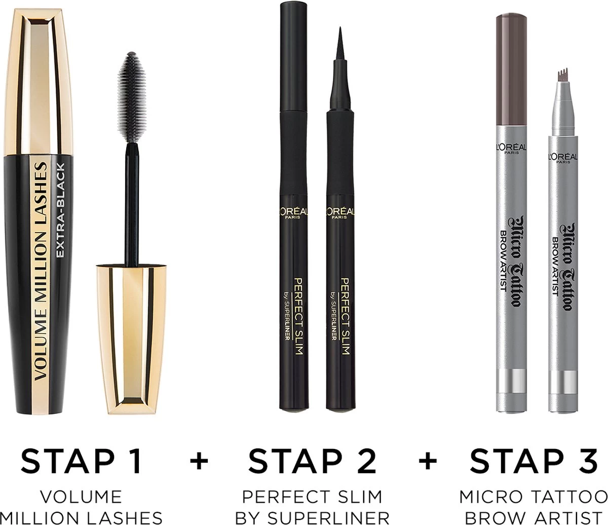 L’Oréal Paris Volume Million Lashes - 01 Extra Zwart - Volume Mascara - 10.7 Ml 11 L’Oréal Paris Volume Million Lashes - 01 Extra Zwart - Volume Mascara - 10.7 Ml - Afbeelding 9