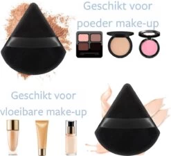Merkloos Powder Puff Driehoek - Beauty Blender - Powder Puff - Poederdons - 12 Stuks - Zwart -Mooi Leven 1200x1091 5