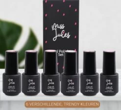 Miss Jules - 6-Delige Gellak Starterspakket - Nagellak - Kleur Paars, Roze & Glitter - Glanzend & Dekkend Resultaat -Mooi Leven 1200x1094 6