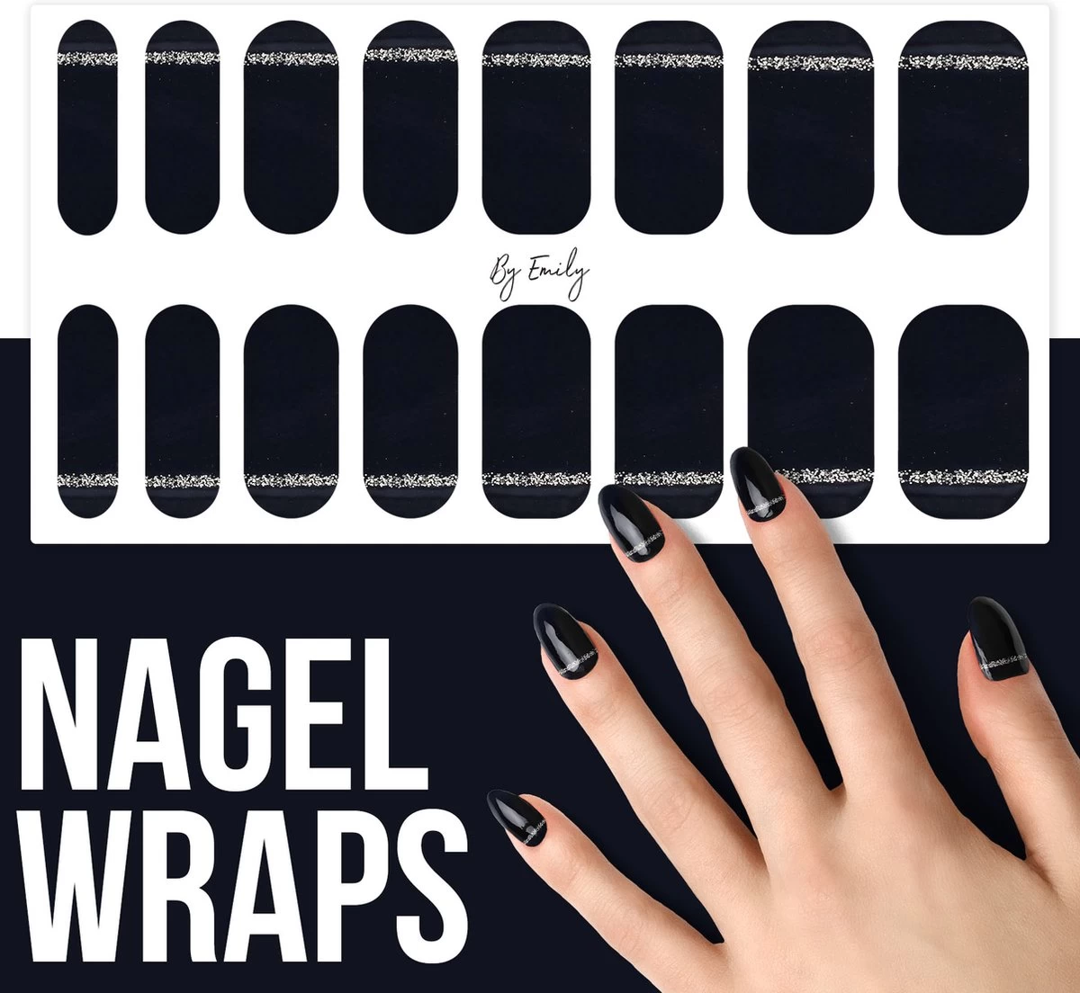 By Emily - Nagel Wrap - Classy Black | 16 Stickers | Nail Wrap | Nail Art | Trendy | Design | Nagellakvrij | Eenvoudig | Nagel Wrap | Nagel Stickers | Folie | Zelfklevend | Sjablonen 3 By Emily - Nagel Wrap - Classy Black | 16 Stickers | Nail Wrap | Nail Art | Trendy | Design | Nagellakvrij | Eenvoudig | Nagel Wrap | Nagel Stickers | Folie | Zelfklevend | Sjablonen