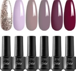 Lovae Cosmetics Gellak - 6-delige Set - Gel Nagellak - Autumn Falls - Gellac - 8ML