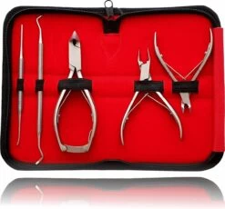 Sunglow Pedicure En Manicure Set - 5-delige Nagelset | Praktische Nagelverzorgingsset Voor Mannen En Vrouwen Met Nagelkoffer - Roestvrijstalen Podologenset