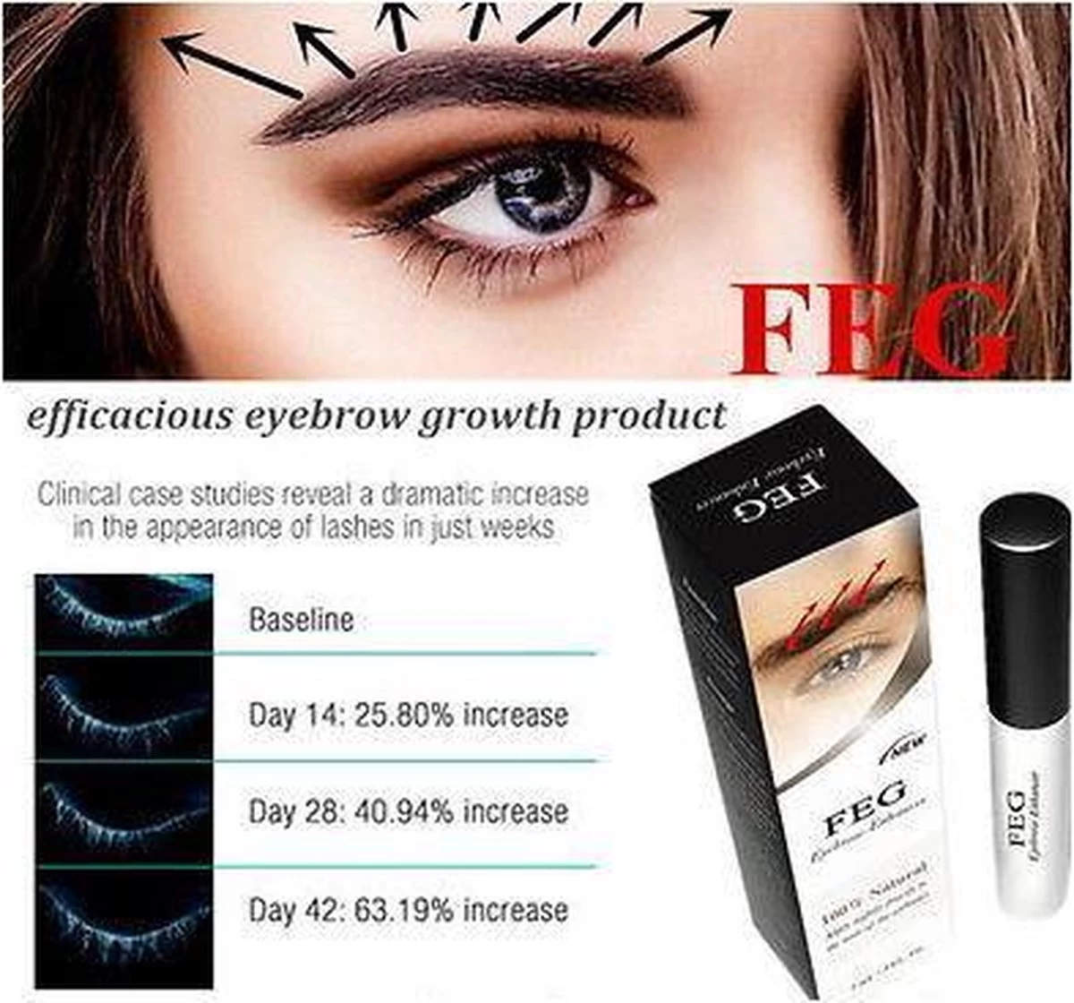 FEG Eyebrow Enhancer Serum 3 Ml - Wenkbrauwen Groeiserum - Stimuleer Natuurlijke Groei Wenkbrauwen - Vollere Wenkbrauwen - Beautiful Eyebrows - Voor Slapen Aanbrengen - Snel Resultaat 5 FEG Eyebrow Enhancer Serum 3 Ml - Wenkbrauwen Groeiserum - Stimuleer Natuurlijke Groei Wenkbrauwen - Vollere Wenkbrauwen - Beautiful Eyebrows - Voor Slapen Aanbrengen - Snel Resultaat - Afbeelding 3