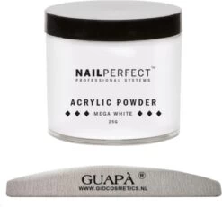 GUAPÀ® Acrylpoeder Wit | Acrylic Powder Mega White | 25 Gr | Professionele Acryl Poeder