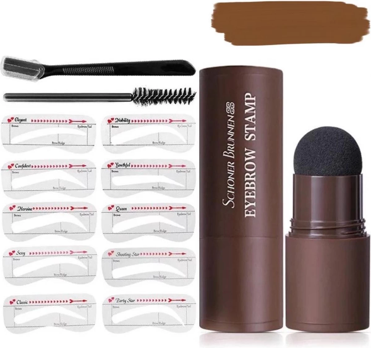 EverToys Wenkbrauw Stempel - Plus Poeder - Eye Brow Stamp - Kit - Trimmer - Potlood - Lash Lift - Stick - Potlood - Set - Bruin 3 EverToys Wenkbrauw Stempel - Plus Poeder - Eye Brow Stamp - Kit - Trimmer - Potlood - Lash Lift - Stick - Potlood - Set - Bruin