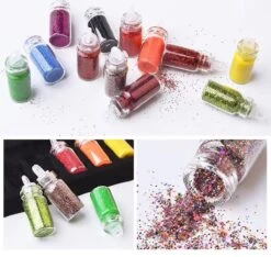 48 Potjes Glitter / Decoratie Voor Nail Art / Knutselen - Sparkolia Glitters Nagel Decoratie Set- 3D Nail Art Voor Gellak, Acryl Of Nagellak - Glitter, Poeder, Holografisch, Vlokken, Pailletten, Shimmer, Rhinestone - Verschillende Kleuren -Mooi Leven 1200x1135 6