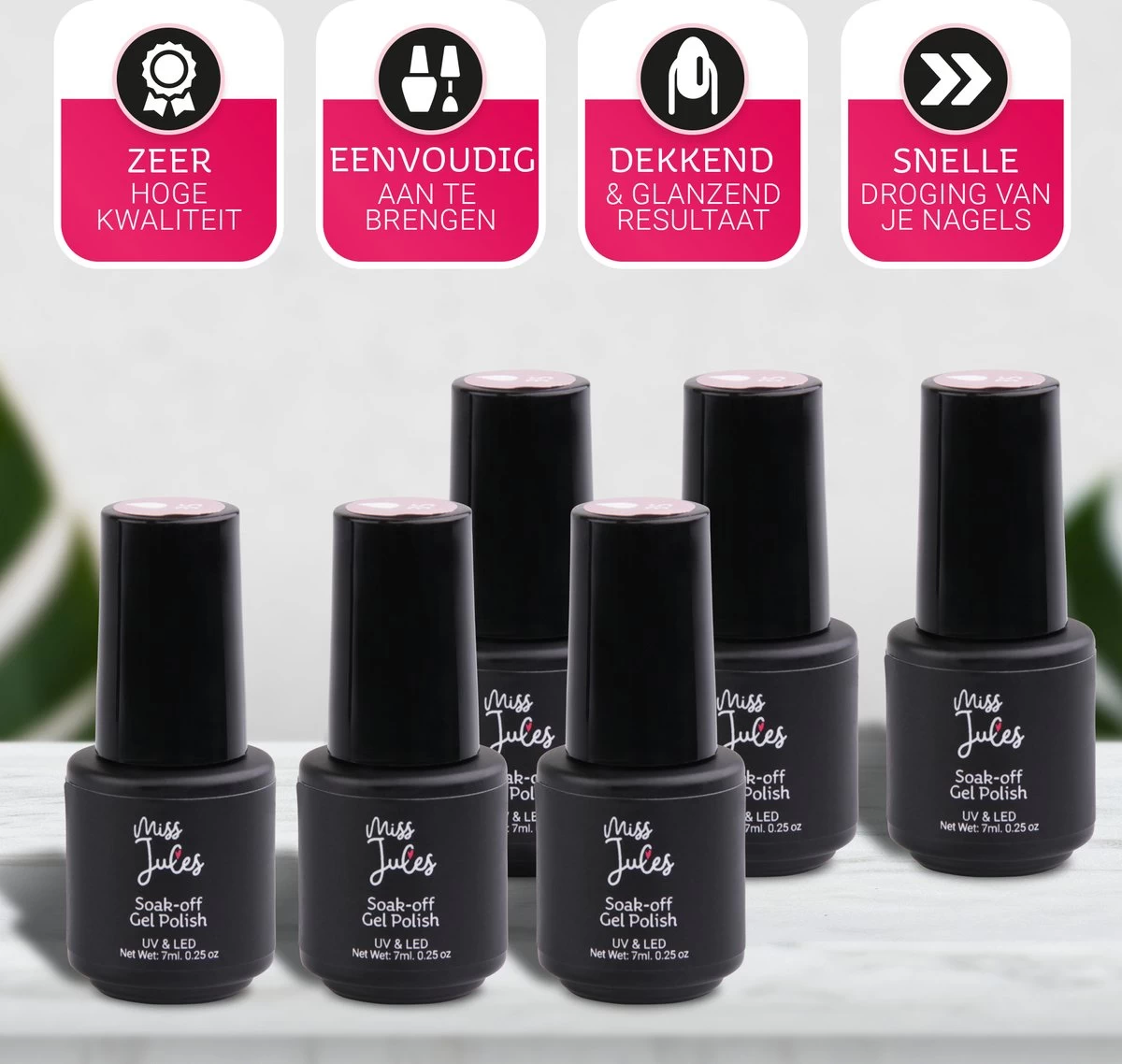 Miss Jules - 6-Delige Gellak Starterspakket - Nagellak - Kleur Pastel - Glanzend & Dekkend Resultaat 4 Miss Jules - 6-Delige Gellak Starterspakket - Nagellak - Kleur Pastel - Glanzend & Dekkend Resultaat - Afbeelding 2