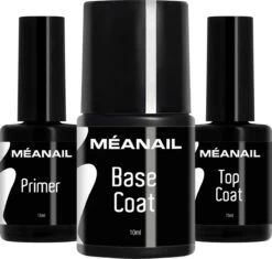 Méanail Gellak – Starterspakket - Primer 15ml - Base Coat 10ml - Top Coat 15ml - Voor Led Lamp - Gel Nagellak