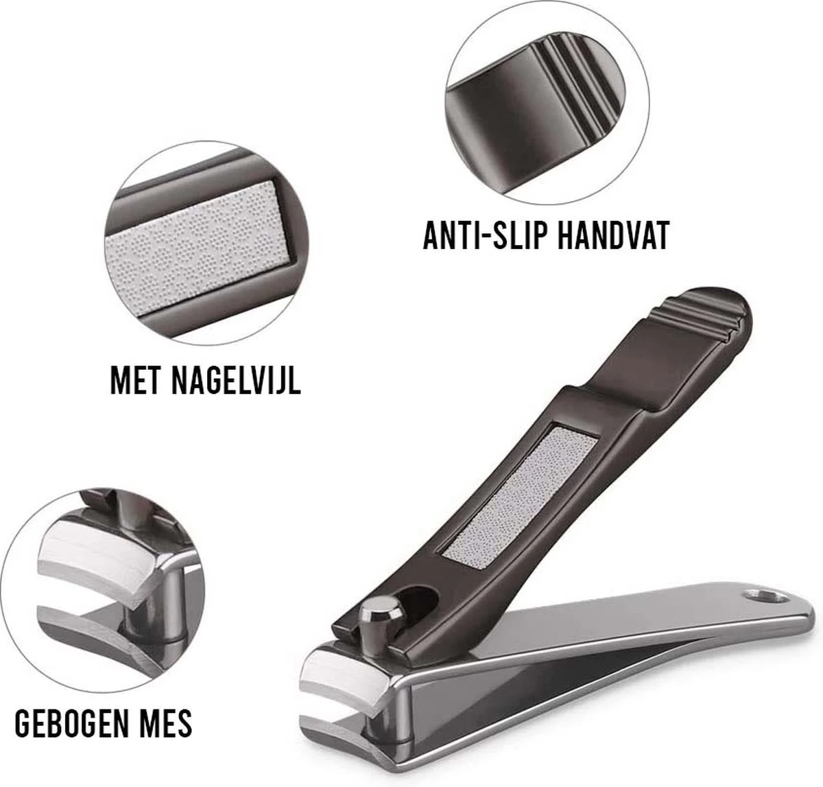 Nagelknipper Set Van 2 Voor Vingernagels En Teennagels Teennagelknipper - RVS 6 Nagelknipper Set Van 2 Voor Vingernagels En Teennagels Teennagelknipper - RVS - Afbeelding 4