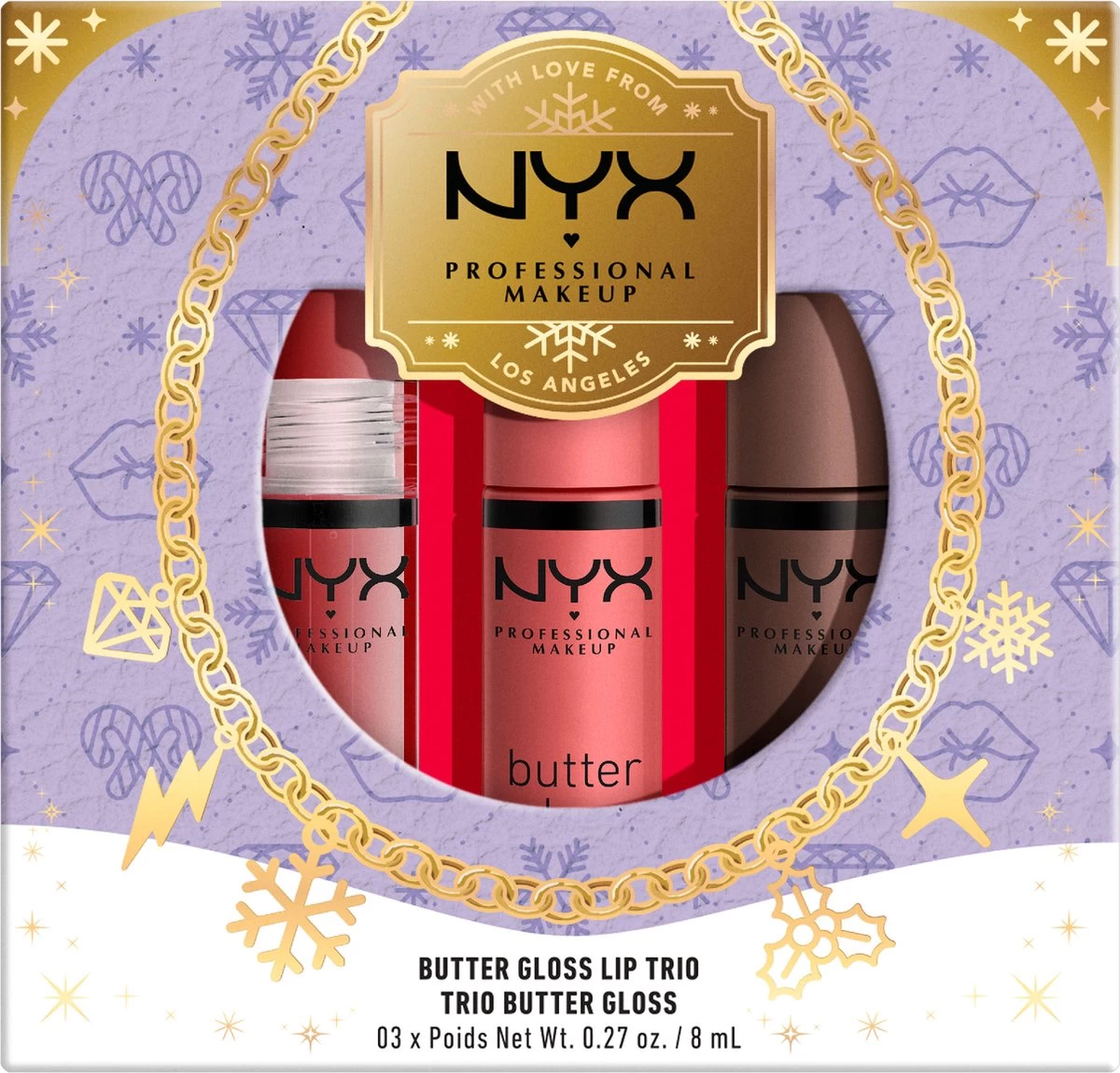 NYX Professional Makeup - Holidays 2022 Mrs Claus - Butter Gloss Trio - Lip Gloss 6 NYX Professional Makeup - Holidays 2022 Mrs Claus - Butter Gloss Trio - Lip Gloss - Afbeelding 4