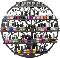 Confibel Nagellak Houder - Nagellak Flesjes Organizer - Essentiële Oliën Organizer - Rek Voor Flesjes - Wanddecoratie - Zwart