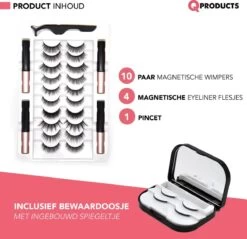 Qproducts Magnetische Wimpers - Nepwimpers - Wimperset Van 10 Wimpers 4 Eyeliners En Pincet - Inclusief Wimper Bewaardoos Met Ingebouwd Spiegeltje - Magneet Wimpers - Magnetic Lashes -Mooi Leven 1200x1162 3