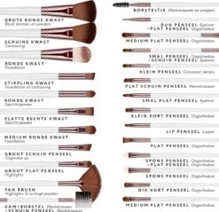 Evvie 24-delige Make-up Kwastenset - Wit/Rosé Goud - In Etui Marble -Mooi Leven 1200x1163 5