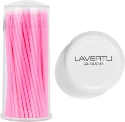 Lavertu Cosmetics - Gel Remover - Wimperextensions Remover Met Micro Brushes - Verwijderen Van Wimperextensions En Lijm - Proffesioneel Gebruik - Gebruiksvriendelijk - Geen Irritatie - Combi Set