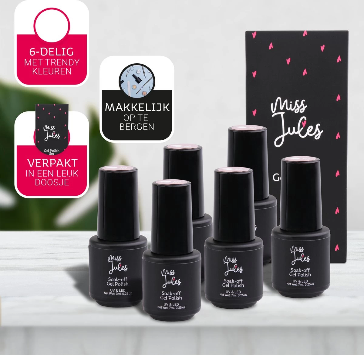 Miss Jules - 6-Delige Gellak Starterspakket - Nagellak - Kleur Pastel - Glanzend & Dekkend Resultaat 11 Miss Jules - 6-Delige Gellak Starterspakket - Nagellak - Kleur Pastel - Glanzend & Dekkend Resultaat - Afbeelding 9