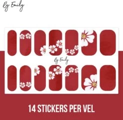 By Emily - Nagel Wrap - Flowery & Red | 14 Stickers Per Vel | Nail Wrap | Nail Art | Trendy | Design | Nagellakvrij | Eenvoudig | Nagel Art | Nagel Wrap | Nagel Stickers | Folie | Zelfklevend | Sjablonen -Mooi Leven 1200x1173 30
