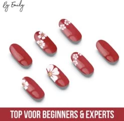 By Emily - Nagel Wrap - Flowery & Red | 14 Stickers Per Vel | Nail Wrap | Nail Art | Trendy | Design | Nagellakvrij | Eenvoudig | Nagel Art | Nagel Wrap | Nagel Stickers | Folie | Zelfklevend | Sjablonen -Mooi Leven 1200x1173 33
