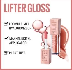 Maybelline New York - Lifter Gloss Lipgloss - 3 Moon - Roze - Glanzende Lipgloss - 5.4ml -Mooi Leven 1200x1179 5
