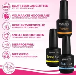 MURLEY’s Primer Base Coat Top Coat 3 In 1 Set Voor Gellak Polygel Acryl Basecoat & Topcoat - 3x 15ml - Gel Nagellak - Gelnagellak - UV / LED Lamp Gelnagels -Mooi Leven 1200x1183 14