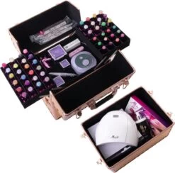 Koffer Groot Holo/Golden Rose XXL Met Opbergvakken -Mooi Leven 1200x1187 11