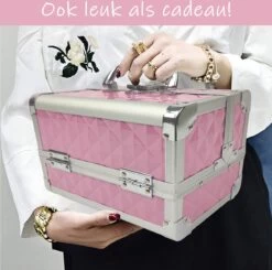 Make Up Koffer Meisjes En Dames Roze - Make Up Organizer Met Spiegel - Cosmetica Koffer - Beautycase Koffer -Mooi Leven 1200x1190 12