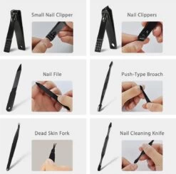 Nagelknipper Set - Pedicureset - 15 Delige - Roestvrij Staal - Met Draagkoffer - Geel Zwart -Mooi Leven 1200x1192 19