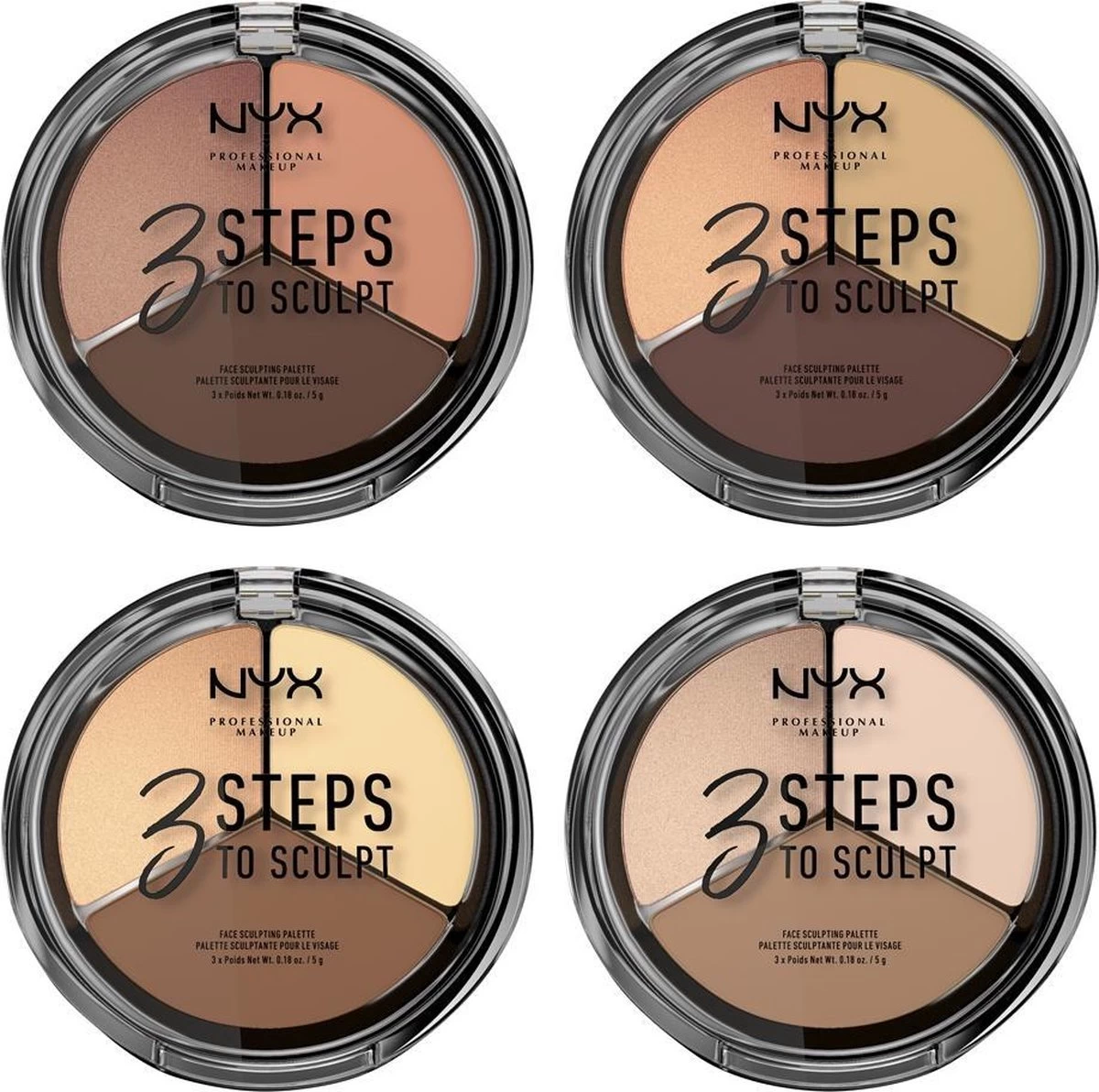 NYX Professional Makeup 3 Steps To Sculpt Face Sculpting Palette - Light 3STS02 - Highlighter En Contouring Make-up - 15 Gr 7 NYX Professional Makeup 3 Steps To Sculpt Face Sculpting Palette - Light 3STS02 - Highlighter En Contouring Make-up - 15 Gr - Afbeelding 5
